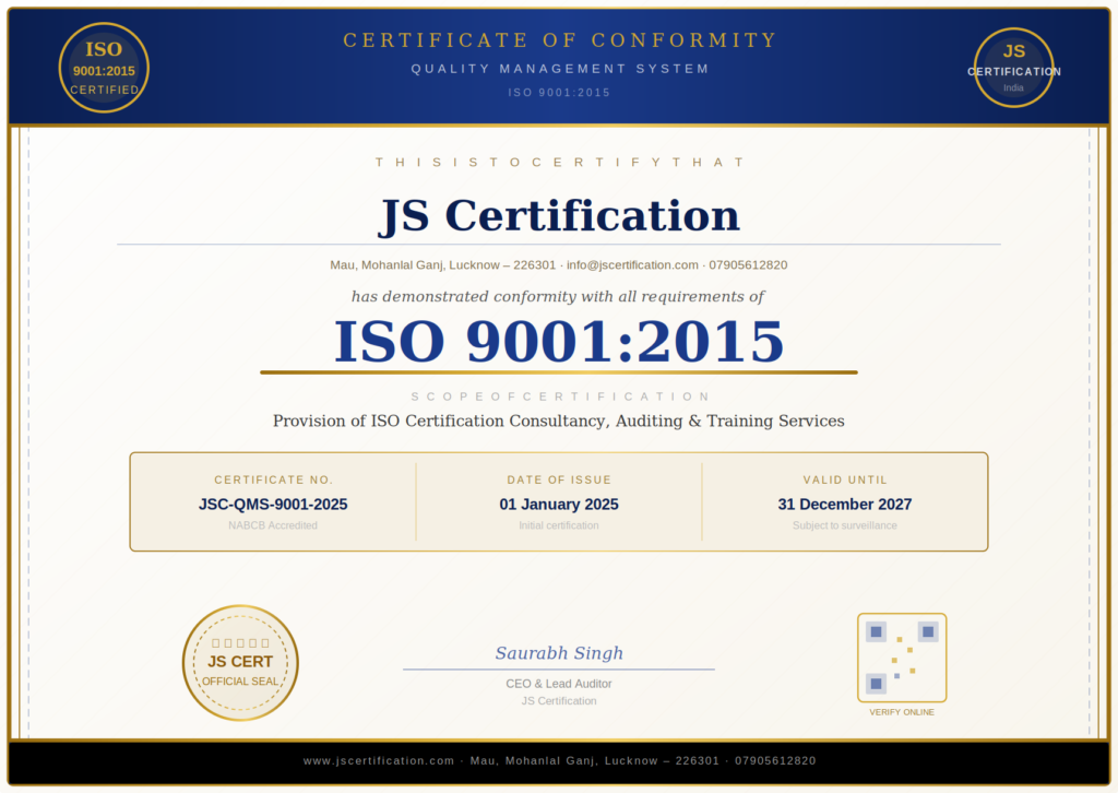 ISO CERTIFICATE